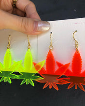 Load image into Gallery viewer, Cannabis Earrings Weed acrylic Neon colour
