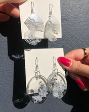 Load image into Gallery viewer, Handmade Silver flakes Resin Earrings
