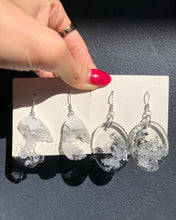 Load image into Gallery viewer, Handmade Silver flakes Resin Earrings
