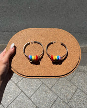 Load image into Gallery viewer, Handmade Rainbow Hoop Earring
