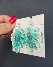 Load image into Gallery viewer, Leaves/Infinity Sign Hand-Made Resin Earrings
