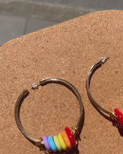 Load and play video in Gallery viewer, Handmade Rainbow Hoop Earring
