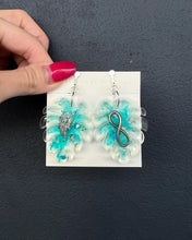 Load image into Gallery viewer, Leaves/Infinity Sign Hand-Made Resin Earrings
