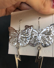 Load image into Gallery viewer, Silver Butterfly/ Water Drop Earrings
