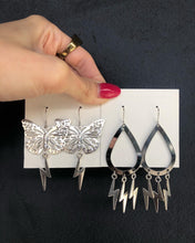 Load image into Gallery viewer, Silver Butterfly/ Water Drop Earrings
