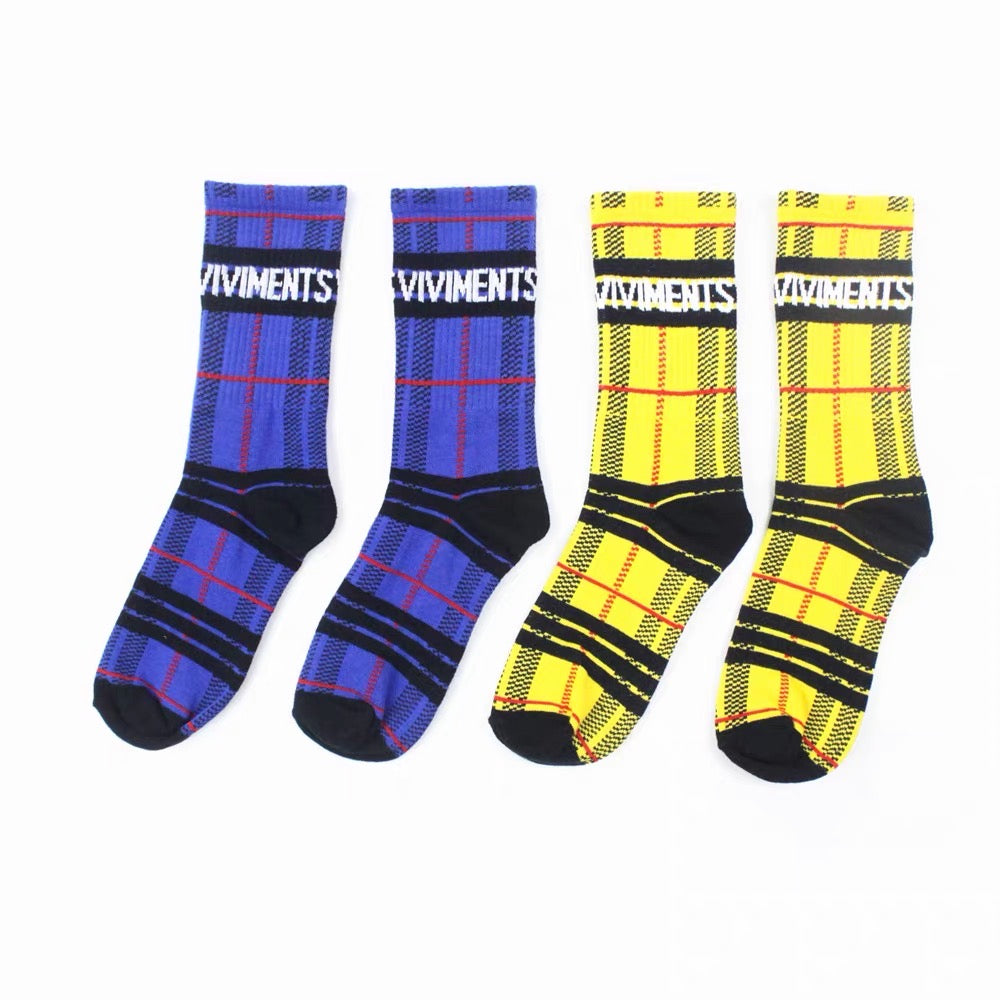 Plaid Pattern Socks