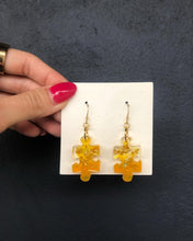 Load image into Gallery viewer, Handmade Resin Puzzle Yellow Earrings
