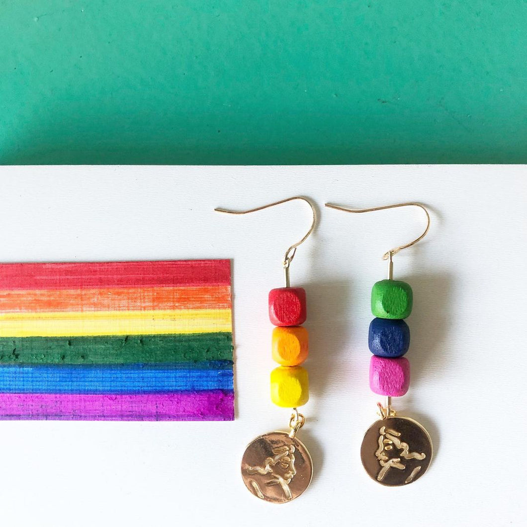 Rainbow Bead Earrings