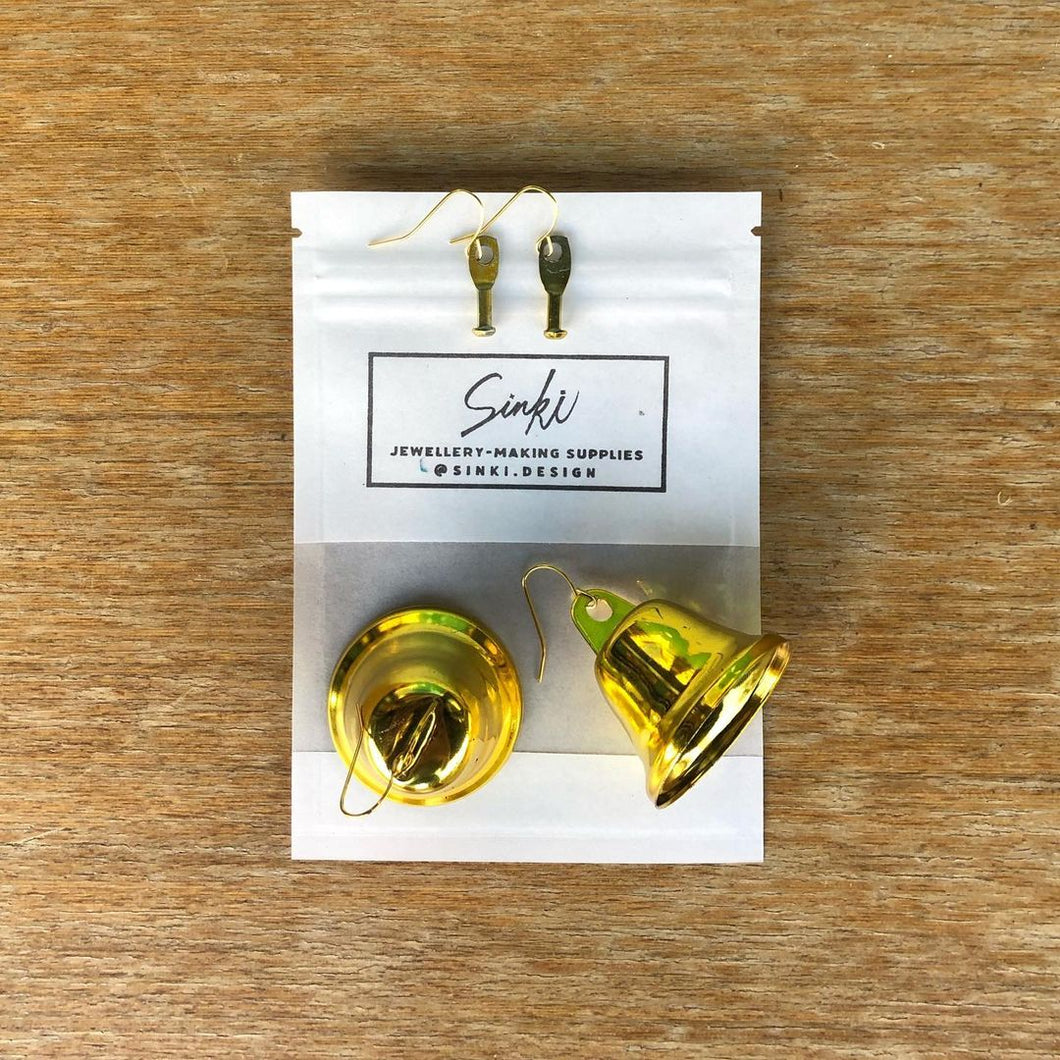 Gold Bell Drop Earrings