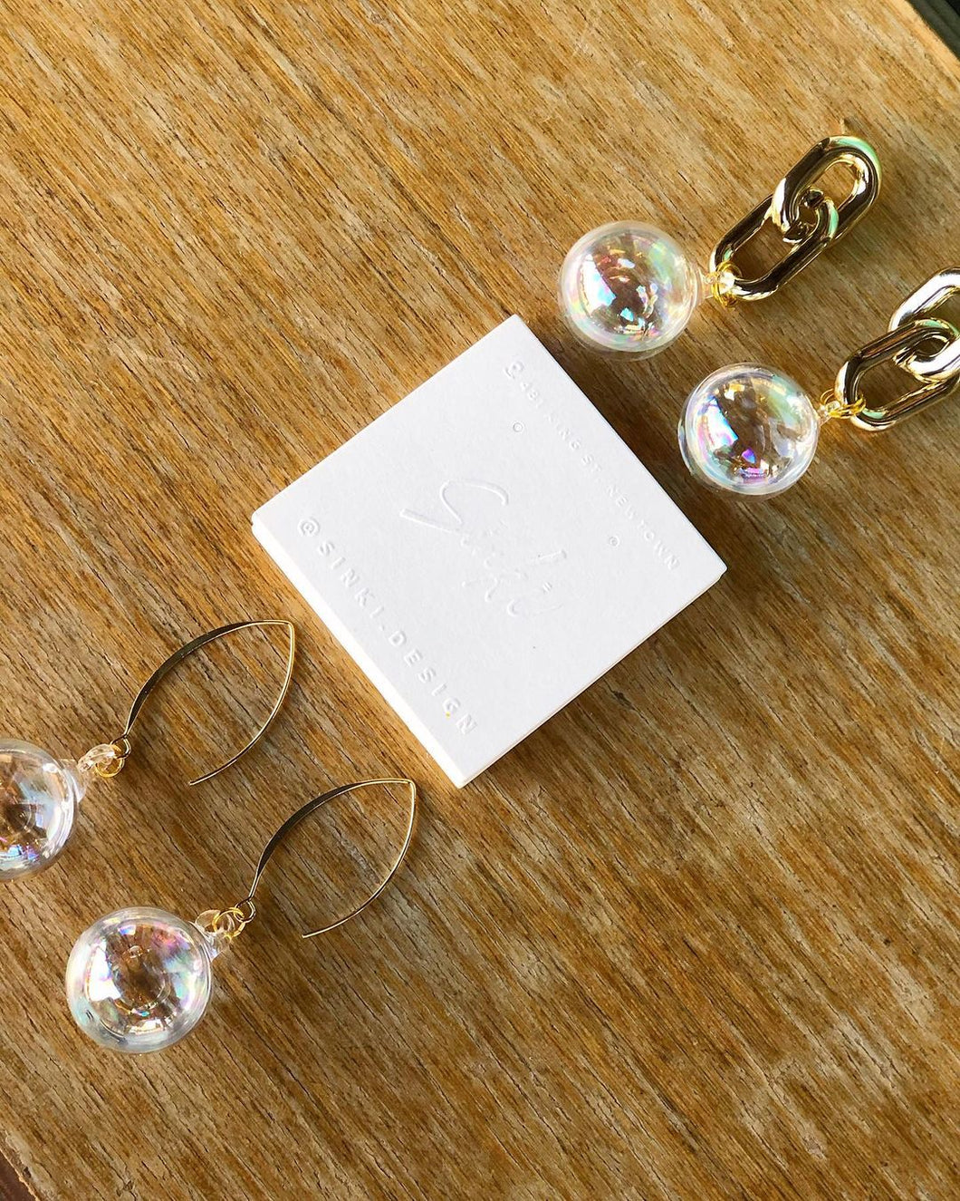 Clear Glass ball Earrings