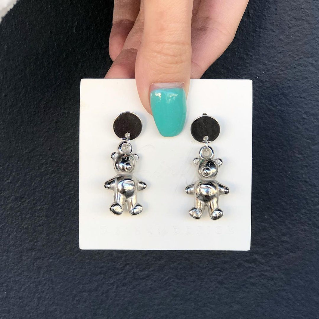 Sliver Toy Bear Earrings