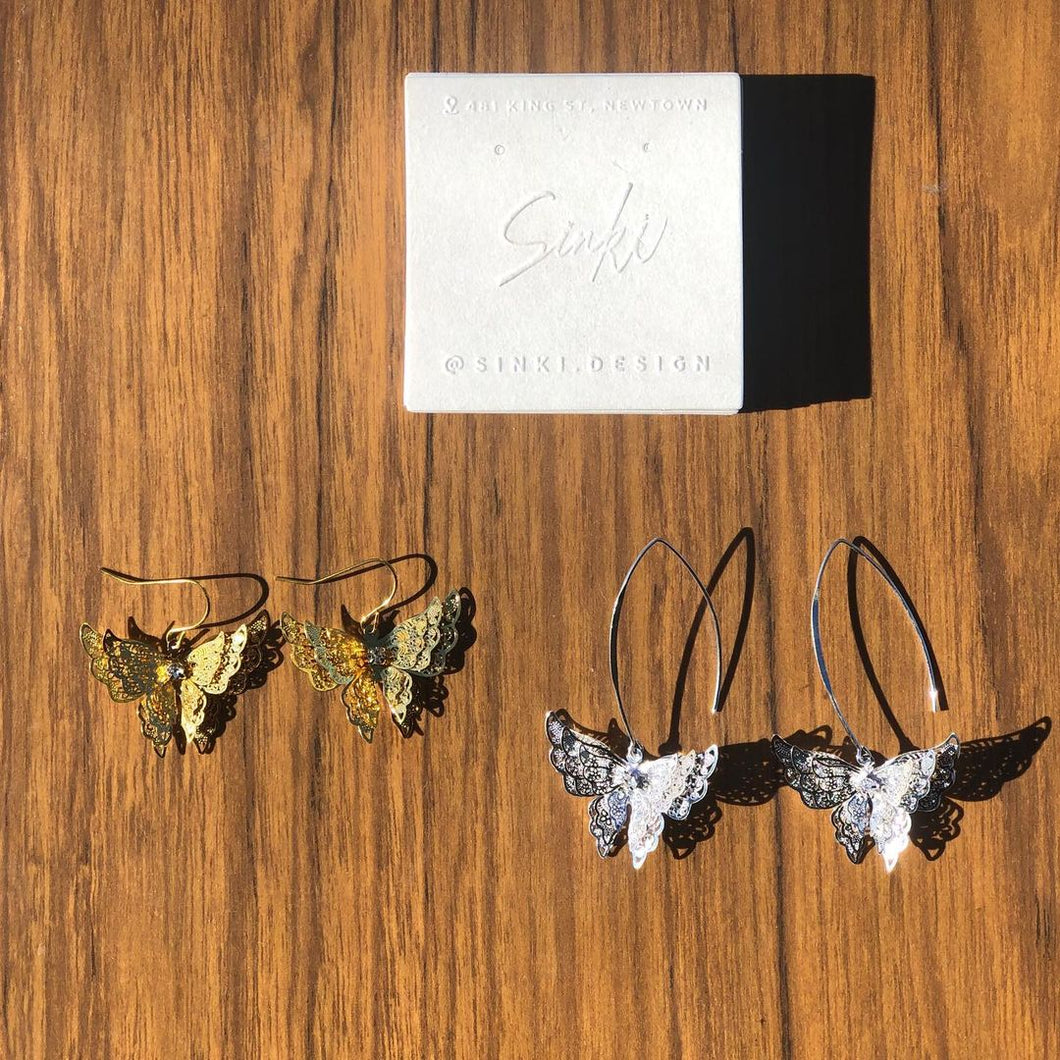 Hollow Out Butterfly Drop Earrings