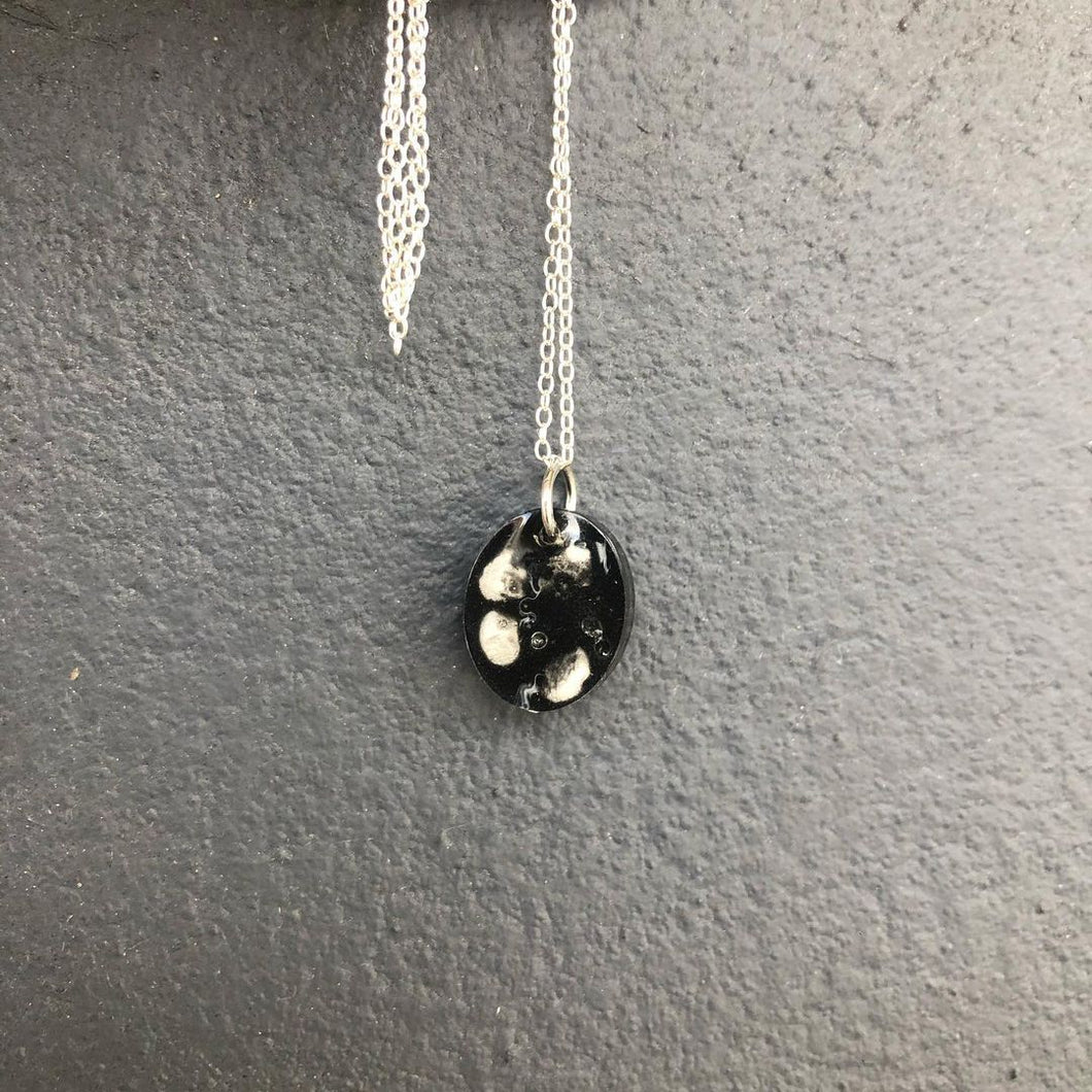 Black & White Resin with Styrofoam Necklace