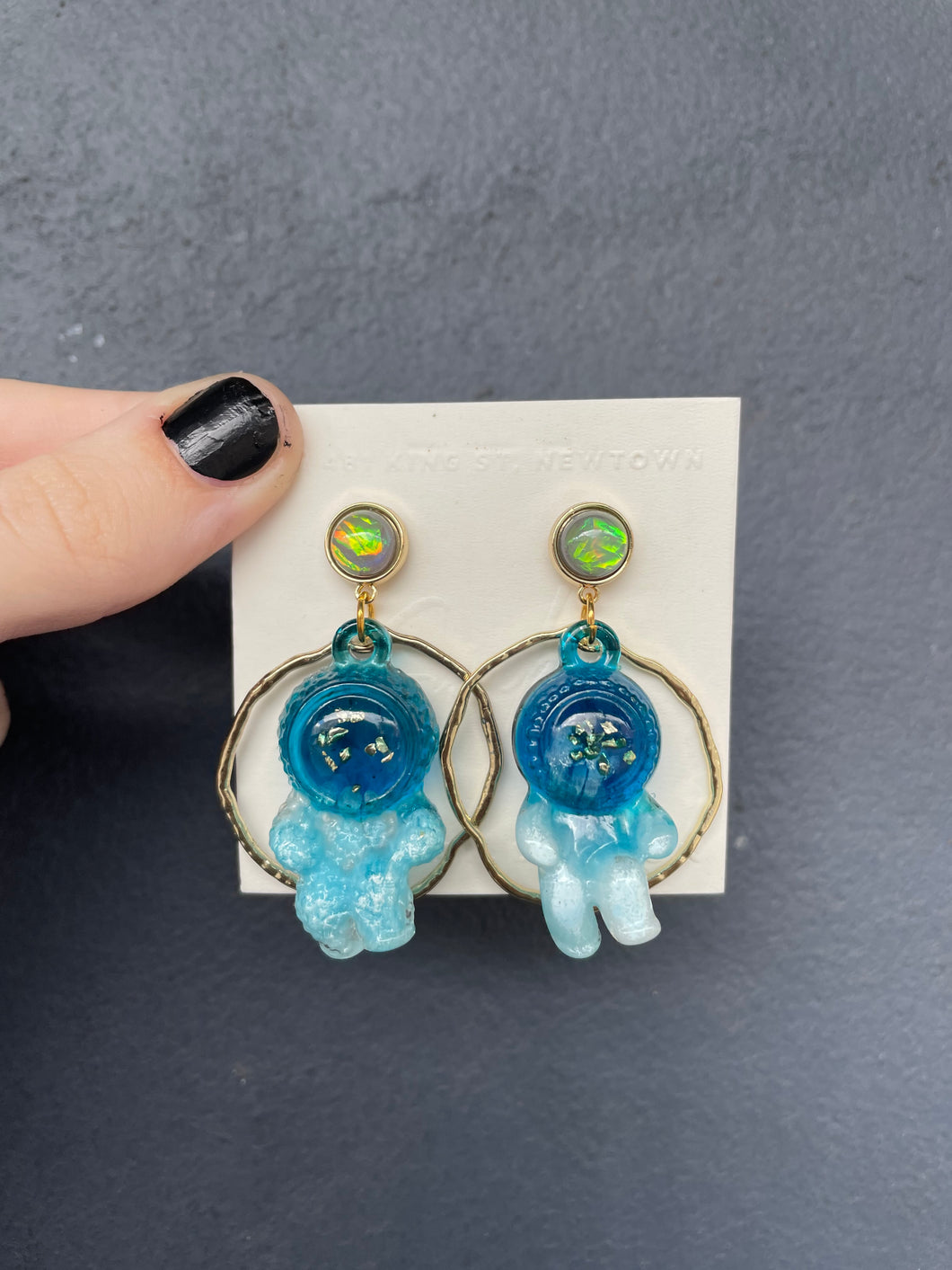 Handmade Resin Astronaut  Earrings