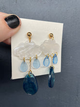 Load image into Gallery viewer, Handmade Resin Cloud Raindrop Earrings
