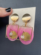 Load image into Gallery viewer, Handmade Pink Resin Earrings
