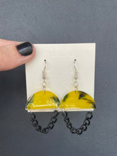 Load image into Gallery viewer, Handmade Resin Yellow and Black Earrings
