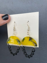 Load image into Gallery viewer, Handmade Resin Yellow and Black Earrings
