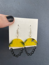 Load image into Gallery viewer, Handmade Resin Yellow and Black Earrings
