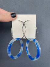 Load image into Gallery viewer, Handmade Sparkle Blue Resin Earrings
