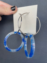 Load image into Gallery viewer, Handmade Sparkle Blue Resin Earrings
