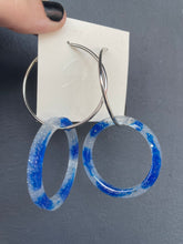 Load image into Gallery viewer, Handmade Sparkle Blue Resin Earrings
