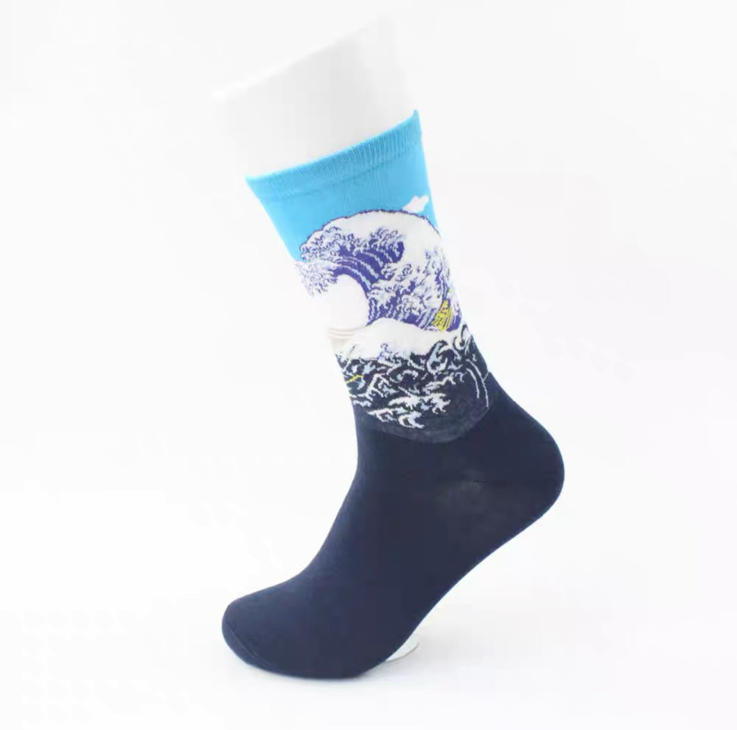 Japanese Style Sea Wave Socks