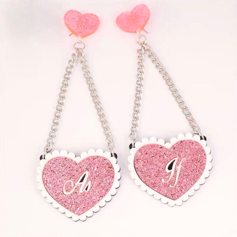 Bling Bling Heart Earrings