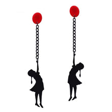 Load image into Gallery viewer, Your-daughter-hanging-in-the-red-ballons Earrings
