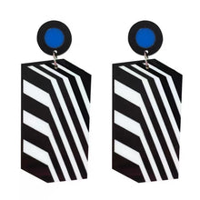 Load image into Gallery viewer, Zebra Line Box Earrings
