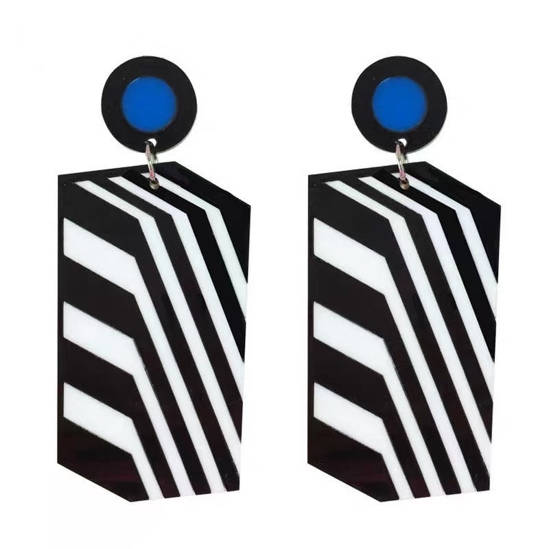 Zebra Line Box Earrings