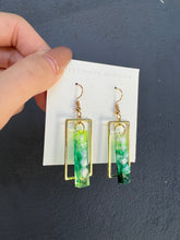 Load image into Gallery viewer, Green Gradient Bubble Wrap Handmade Resin Earrings
