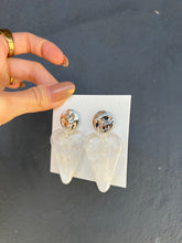 Load image into Gallery viewer, Clear Heart Shaped Handmade Resin Earrings with Bubble Wrap
