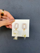 Load image into Gallery viewer, Clear Irregular Broken Handmade Resin Earrings with Bubble wrap
