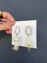 Load image into Gallery viewer, Clear Irregular Broken Handmade Resin Earrings with Bubble wrap
