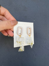 Load image into Gallery viewer, Clear Irregular Broken Handmade Resin Earrings with Bubble wrap
