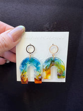 Load image into Gallery viewer, Water Colour Dye Effect Handmade Resin Earrings
