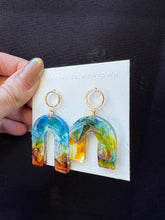 Load image into Gallery viewer, Water Colour Dye Effect Handmade Resin Earrings
