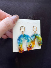 Load image into Gallery viewer, Water Colour Dye Effect Handmade Resin Earrings
