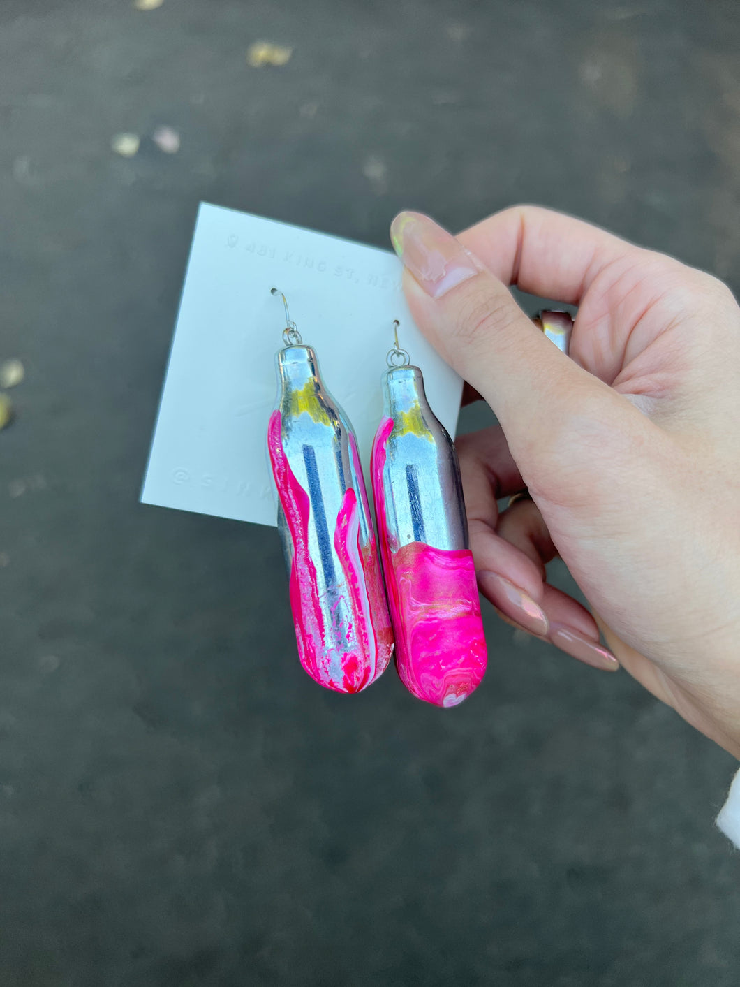 Nang Earrings with acrylic paint