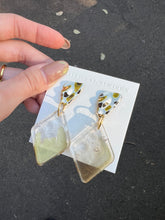 Load image into Gallery viewer, Bubble Wrap with Gold Shimmering Powder Handmade Resin Earrings
