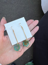 Load image into Gallery viewer, Dangling Dry Flower Handmade Resin Earrings with Square Hollow Out
