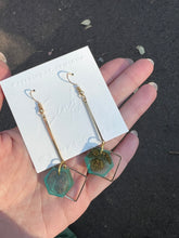 Load image into Gallery viewer, Dangling Dry Flower Handmade Resin Earrings with Square Hollow Out
