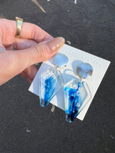 Load image into Gallery viewer, Tiny Human in Blue Shading Handmade Resin Earrings
