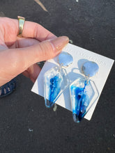 Load image into Gallery viewer, Tiny Human in Blue Shading Handmade Resin Earrings
