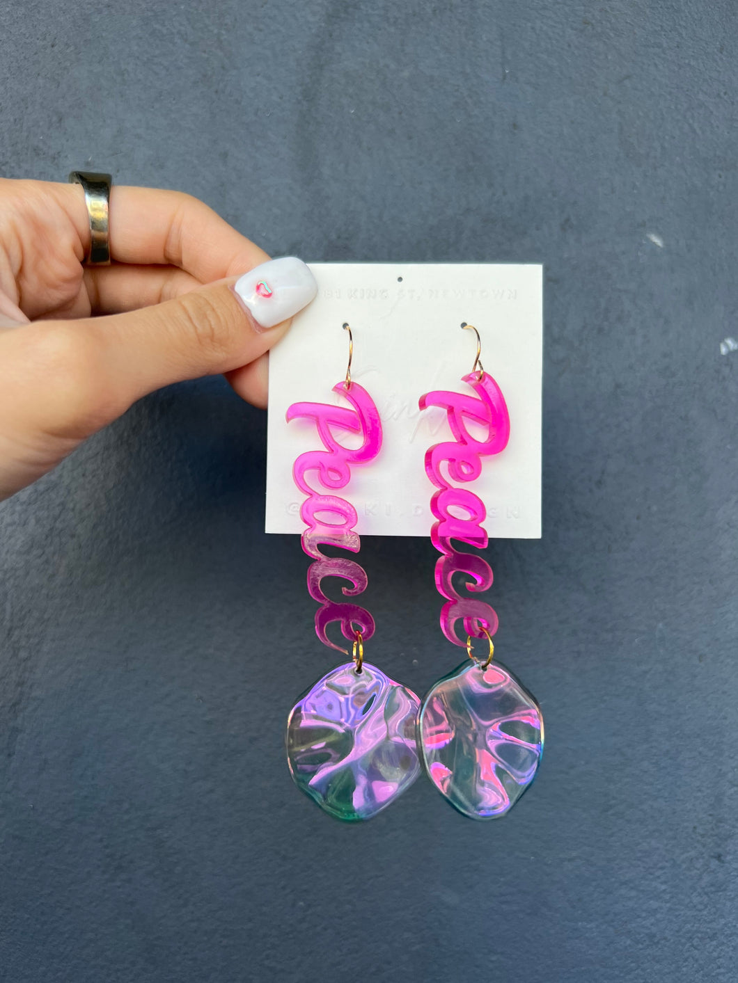 Handmade Acrylic Peace Earrings