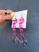 Load image into Gallery viewer, Handmade Acrylic Peace Earrings
