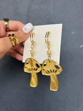 Load image into Gallery viewer, Gold Mushroom Earrings
