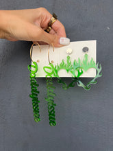 Load image into Gallery viewer, Green Handmade Acrylic Earrings
