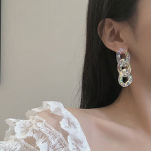 Load image into Gallery viewer, Clear Rainbow Chain Earrings
